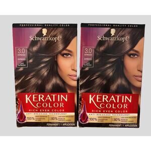 Schwarzkopf Keratin Color 3.0 Espresso Permanent Hair Dye Lot of 2 Boxes